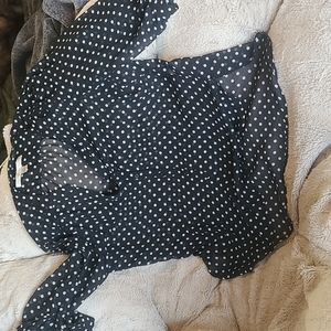 LC Lauren Conrad black polka dot blouse